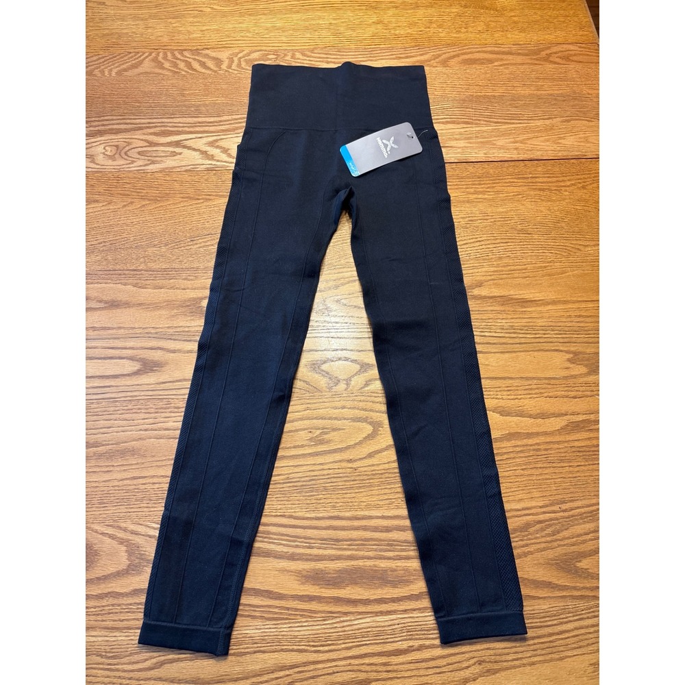 Homma Womens High Waisted Compression Leggings Black Seamless Size L